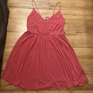 Coral strappy back dress